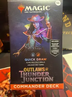 Magic The Gathering Outlaws of Thunder Junction Commander Deck Quick Draw Opened - Image 1