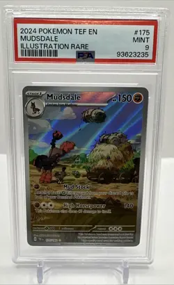 2024 POKEMON TEF EN-TEMPORAL FORCES ILLUSTRATION RARE #175 MUDSDALE PSA 9 - Image 1
