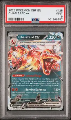 2023 POKEMON OBF EN-OBSIDIAN FLAMES #125 CHARIZARD EX PSA 9 - Image 1