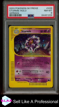 STARMIE-HOLO GERMAN POKEMON SKYRIDGE 2003 H28 PSA 8 - Image 1