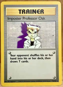 Imposter Professor Oak Pokemon TCG Base Set 73/102 Trainer Rare Unlimited LP - Image 1
