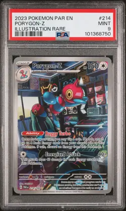 2023 POKEMON PAR EN-PARADOX RIFT ILLUSTRATION RARE #214 PORYGON-Z PSA 9 - Image 1