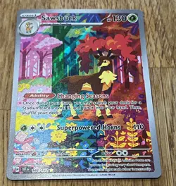 Pokemon TCG Sawsbuck Scarlet Violet Temporal Forces 166/162 - Image 1
