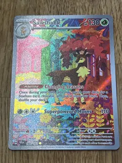 Pokemon TCG Sawsbuck Scarlet Violet Temporal Forces 166/162 - Image 2
