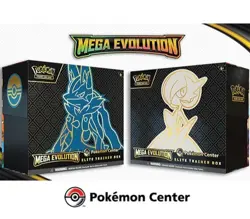 IN HAND Pokemon Mega Evolution Gardevoir & Lucario POKEMON CENTER ETBs x2 Bundle - Image 1