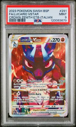 POKEMON PSA 9 LUCARIO VASTRO FULL ART SWSH291 PROMO ZENIT REGALE ITALIANO 2023! - Image 1