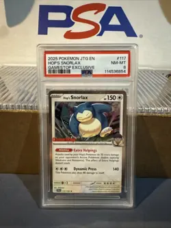 2025 POKEMON JTG EN-JOURNEY TOGETHER GAMESTOP EXCLUSIVE #117 HOP'S SNORLAX PSA 8 - Image 1