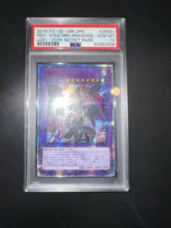 YU GI OH PSA 10 RED-EYES DARK DRAGOON LGB1-JP001 20TH SECRET RARE JAPANESE 2019 - Image 3
