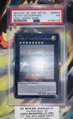 YU GI OH PSA 7 NUMBER 107:GALAXY-EYES TACHYON DRAGON LTGY-EN044 1st GHOST RARE! - Image 2