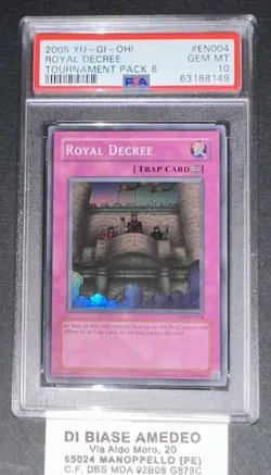 YU GI OH PSA 10 ROYAL DECREE TP6-EN004 TOURNAMENT PACK 6 ENGLISH 2005! - Image 1
