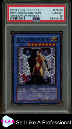 RUIN, QUEEN/OBLIVION SHADOW OF INFINITY YU-GI-OH! SOI 2006 EN034 PSA 10 - Image 1