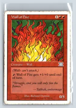 Wall of Fire Sixth Edition Uncommon - MTG Magic the Gathering Card - Image 1