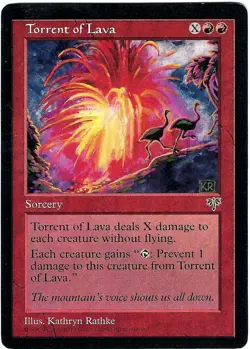 (2X) Torrent of Lava Mirage Rare - MTG Magic the Gathering Card - Image 1