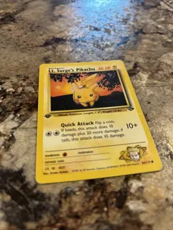 Pokemon TCG Gym Challenge Lt. Surge's Pikachu Card 84/132 1st Edition - Image 4