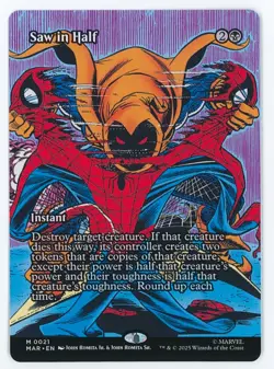 Saw In Half #0021 (Borderless) MTG Marvel's Spider-Man Magic The Gathering - Image 1