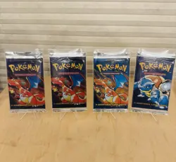 Wizards of the Coast 1999 Pokemon Base Set Unlimited Booster Packs (4) - Image 1