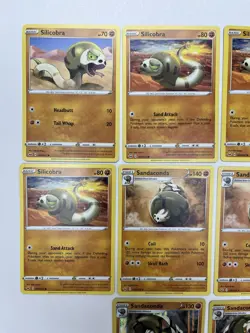 Pokemon Tcg Lot of 10 Silicobra, Sandaconda Reverse Holo Common basic - Image 2