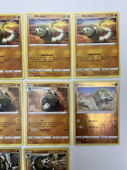 Pokemon Tcg Lot of 10 Silicobra, Sandaconda Reverse Holo Common basic - Image 3