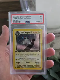 2000 POKEMON ROCKET 1ST ED #11 DARK MAGNETON-HOLO PSA 7 - Image 1