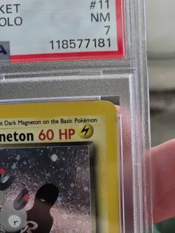 2000 POKEMON ROCKET 1ST ED #11 DARK MAGNETON-HOLO PSA 7 - Image 3