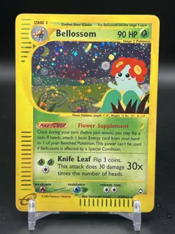 Pokemon Bellossom Aquapolis Holo Rare #H5/H32 English WOTC E series SWIRL LP - Image 1