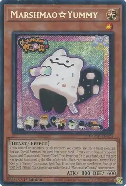 YuGiOh TCG Doom of Dimensions Secret Rare MarshmaoYummy DOOD-EN024 - Image 1