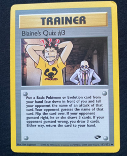 Blaine’s Quiz #3 112/132 Pokemon Card TCG Gym Challenge Trainer Vintage (LP) - Image 1