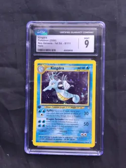 Pokemon Cards: Neo Genesis 1st Edition Rare Holo: Kingdra 8/111 CGC 9 - Image 1