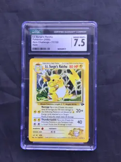 Pokemon Cards: Gym Challenge Rare Holo: Lt. Surge's Raichu 11/132 CGC 7.5 - Image 1