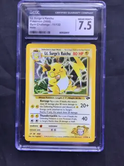 Pokemon Cards: Gym Challenge Rare Holo: Lt. Surge's Raichu 11/132 CGC 7.5 - Image 2