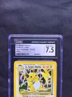 Pokemon Cards: Gym Challenge Rare Holo: Lt. Surge's Raichu 11/132 CGC 7.5 - Image 3