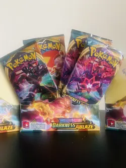 2021 Pokemon Darkness Ablaze - 4 Factory Sealed Packs (10 TCG cards per pack) - Image 1