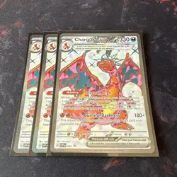 3x Charizard EX SVP 056 Pokemon Scarlet Violet Promo Full Art Card Near Mint - Image 1