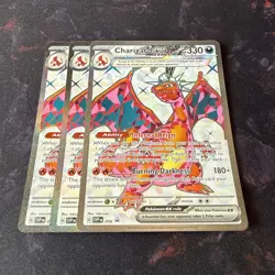 3x Charizard EX SVP 056 Pokemon Scarlet Violet Promo Full Art Card Near Mint - Image 2