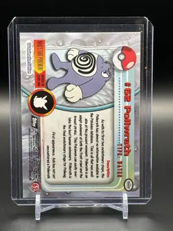 Poliwrath #62 - Pokemon Topps Series 1 Card *NM* Holo - BLACK LABEL - Image 2