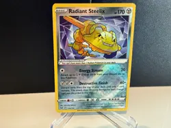 2022 Pokemon TCG Radiant Steelix 124 Lost Origin Holo Radiant Rare Card NM+ - Image 1