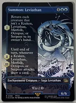 MTG Final Fantasy Summon: Leviathan Enchantment Creature RARE FOIL #0361 - Image 1