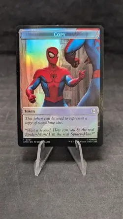 Copy \ Human Citizen Token FOIL -MTG Magic the Gathering Spiderman- Crimped - Image 1