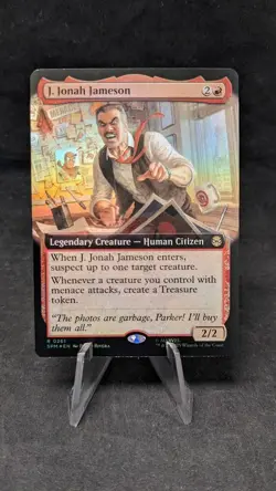 J. Jonah Jameson (Extended Art) FOIL - MTG Magic Spiderman - Crimped [A] - Image 1