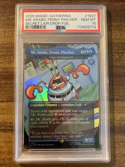 MTG🦀MR. KRABS, PENNY PINCHER (Charix, the Raging Isle)🌈FOIL🦀SLD PSA 10 Rare - Image 1