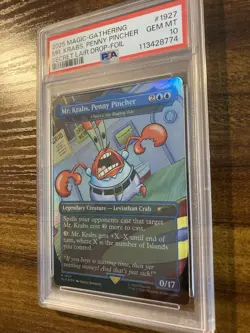 MTG🦀MR. KRABS, PENNY PINCHER (Charix, the Raging Isle)🌈FOIL🦀SLD PSA 10 Rare - Image 4