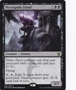 1x Foil - Necropolis Fiend - Magic the Gathering MTG Khans of Tarkir Foil - Image 1