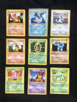 Pokemon Cards: Shadowless Base Set 49 Card Non-Holo Lot - Image 1