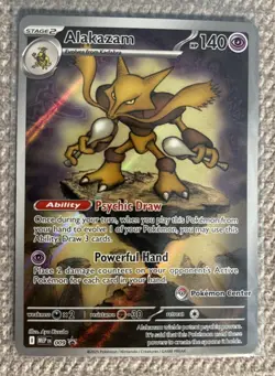 Pokemon Center STAMPED Alakazam 009 Pokemon Mega Evolutions -ETB Promo - Image 1