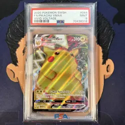 PSA 9 MINT 2020 Vivid Voltage PIKACHU VMAX #044 Full Art Holo Ultra Rare - Image 2