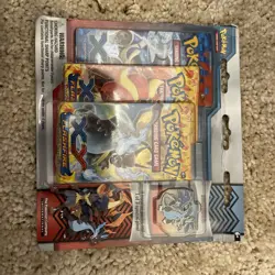 SEALED POKEMON 2014 3-Pack XY FLASHFIRE Blister Booster - Mega Charizard pin - Image 1