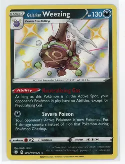 Pokemon TCG - Galarian Weezing SV77/SV122 - Shining Fates - Baby Shiny Holo - Image 1