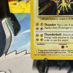 Pokemon TCG - Zapdos 20/130 Base Set 2 Holo Rare WOTC 1999 - Image 5