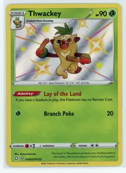 Pokemon TCG - Thwackey SV5/SV122 - Shining Fates - Baby Shiny Holo Rare - Image 1