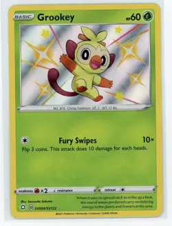 Pokemon TCG - Grookey SV4/SV122 - Shining Fates - Baby Shiny Holo Rare - Image 1